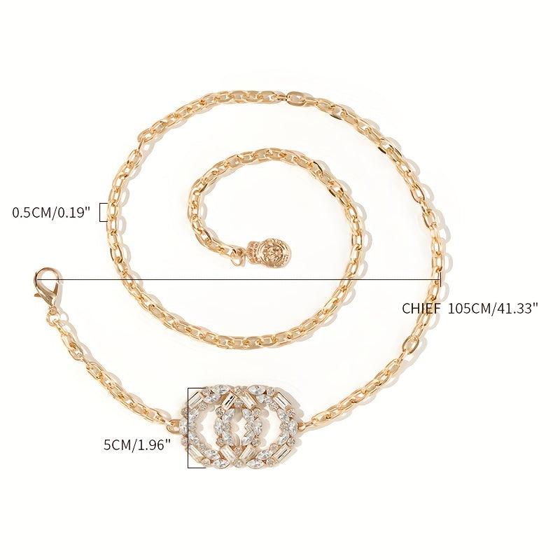 Rhinestone Decor Waist Chain Body Chain