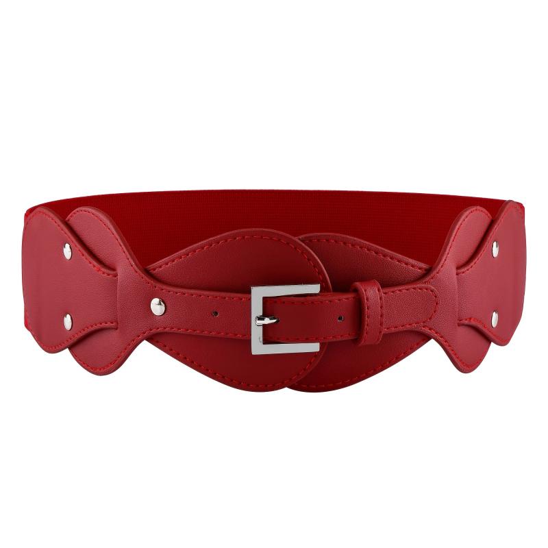 Women Vintage Waist Belt Elastic Stretch Cinch Waistband Dress Belt
