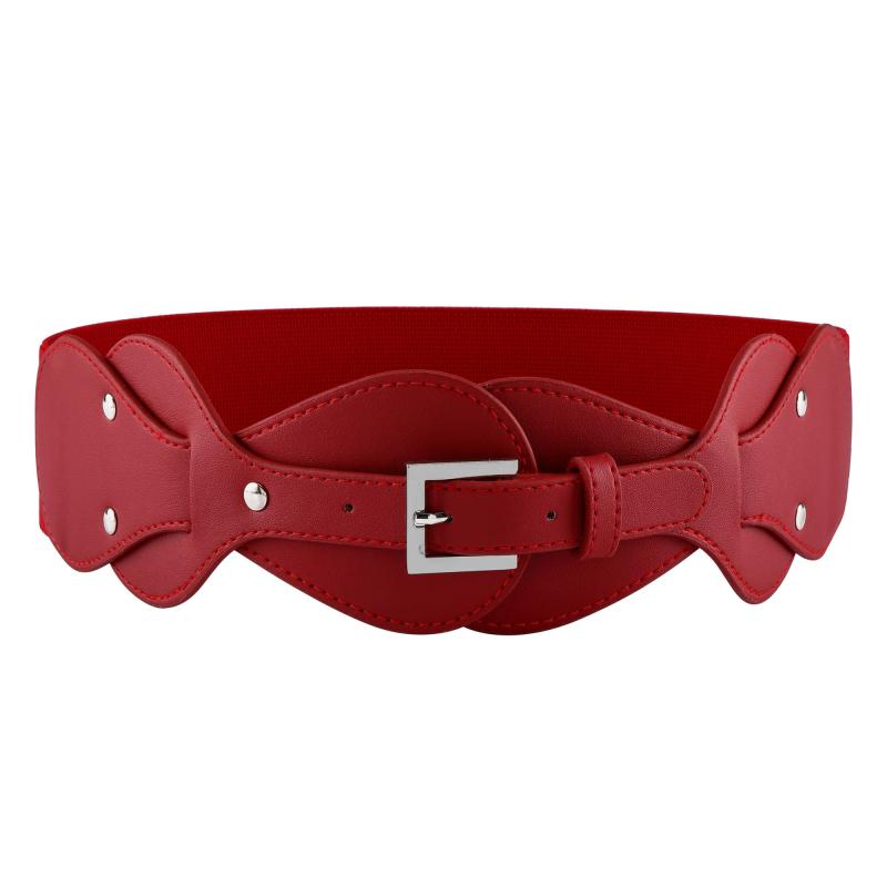 Women Vintage Waist Belt Elastic Stretch Cinch Waistband Dress Belt