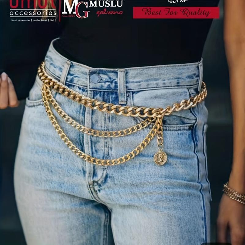 Vintage Chain Fringe Waistband Hip Hop Adjustable Jeans Belt