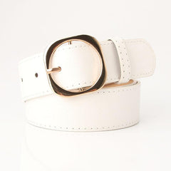 Round Buckle Belt Women Casual Dress Belt Leather Belt Waistbands