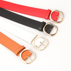 Round Buckle Belt Women Casual Dress Belt Leather Belt Waistbands