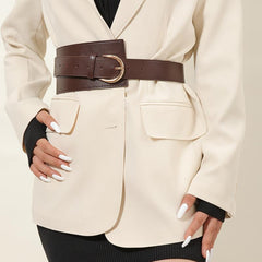 Wide PU Leather Belt Vintage Costume Waist Belt For Women Girls
