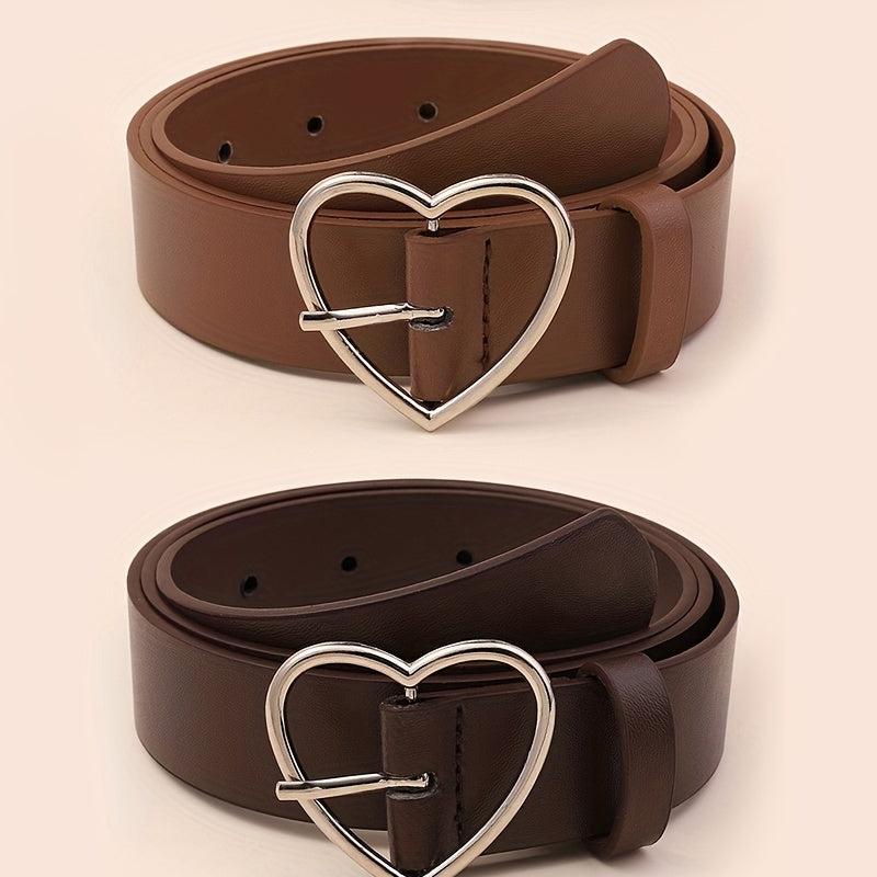 Heart Pin Buckle Belt Vintage Classic Jeans Pants Dress Girdle For Women