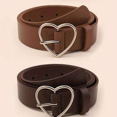 Heart Pin Buckle Belt Vintage Classic Jeans Pants Dress Girdle For Women