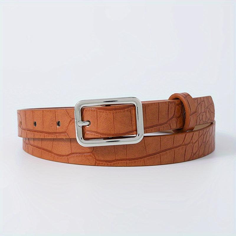 Classic Stone Pattern PU Belt Solid Belt Vintage Jeans Pants Belt Dress Girdle