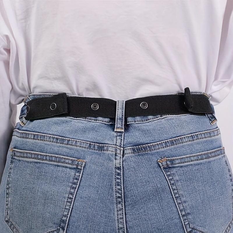 Buckleless Jeans Belt for Women Men Elastic Invisible Casual Belt