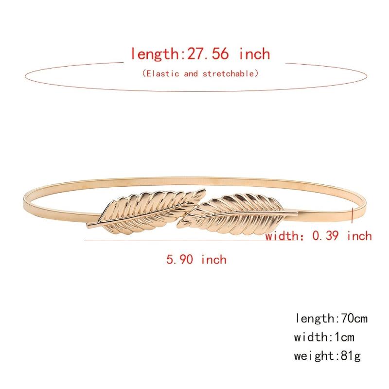 Women Metal Elastic Belt Vintage Thin Waist Belt For Dress Jeans