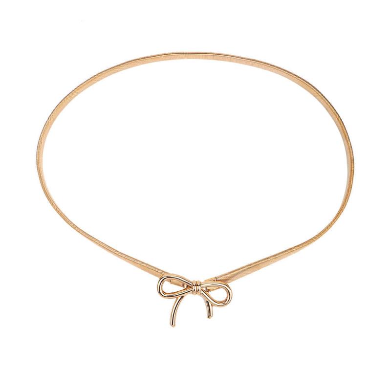 Women Metal Elastic Belt Vintage Thin Waist Belt For Dress Jeans