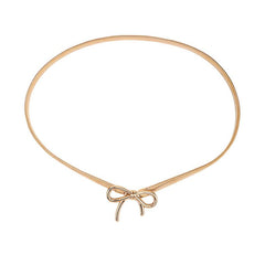 Women Metal Elastic Belt Vintage Thin Waist Belt For Dress Jeans