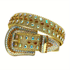 Sparkling Rhinestone Belt Hip Hop Western Cowboy Cowgirl Belt