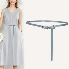 Thin Leather Belt Candy Waistband Dress Coat Girdle For Women
