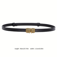 Vintage Striped Buckle Belt Thin Waistband for Women