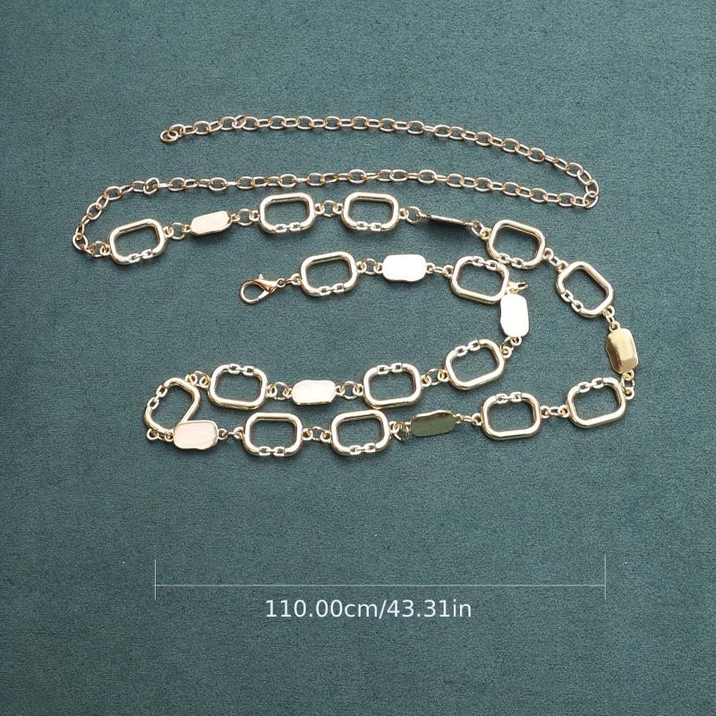 Golden Geometric Metal Waist Chain Vintage Dress Girdle