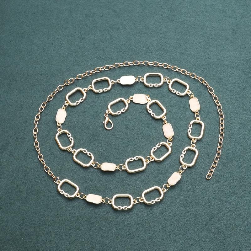 Golden Geometric Metal Waist Chain Vintage Dress Girdle