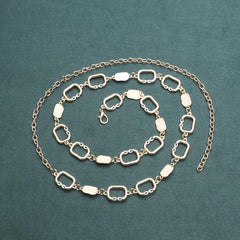 Golden Geometric Metal Waist Chain Vintage Dress Girdle