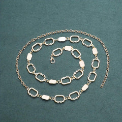 Golden Geometric Metal Waist Chain Vintage Dress Girdle