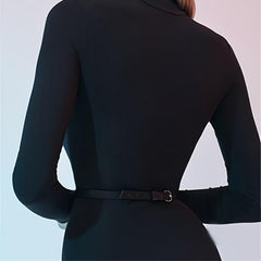 Women's PU Leather Waist Belt O Ring Elastic Belts