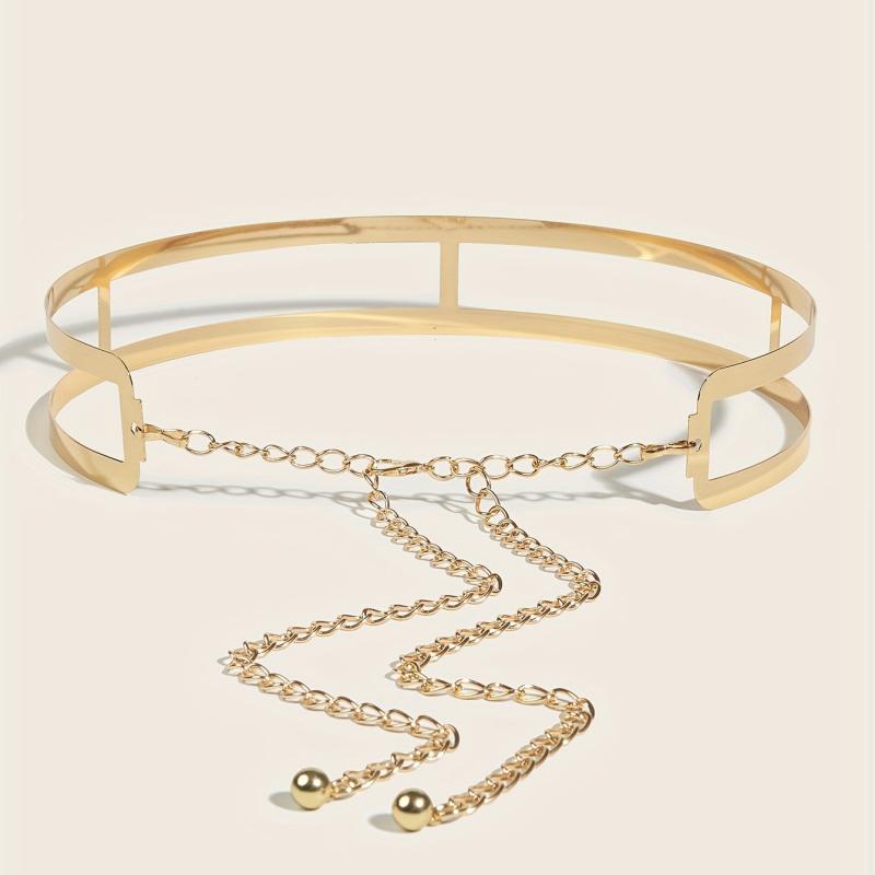 Hollow Out Metal Belt Wide Waistband for Women
