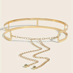 Hollow Out Metal Belt Wide Waistband for Women