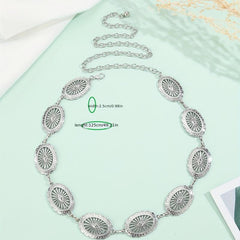 Boho Metal Hollow Waist Chain Tassel Dress Belt Women Belly Chain