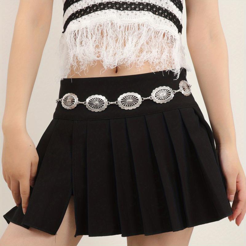 Boho Metal Hollow Waist Chain Tassel Dress Belt Women Belly Chain