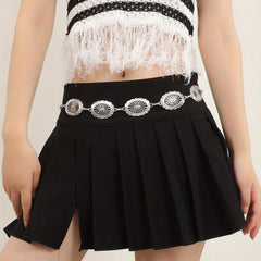 Boho Metal Hollow Waist Chain Tassel Dress Belt Women Belly Chain