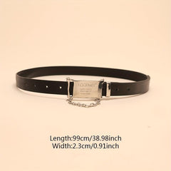 Chain Tassel Buckle Belt Unisex PU Belt Casual Jeans Pants Belts