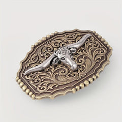 Boho Bull Head Belt Buckle For Women & Men Vintage Western Cowboy
