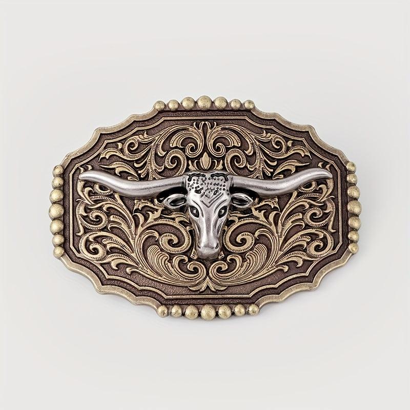 Boho Bull Head Belt Buckle For Women & Men Vintage Western Cowboy