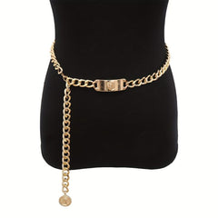 Vintage Lion Head Waist Chain Golden Metal Chain Belt Punk Body Jewel