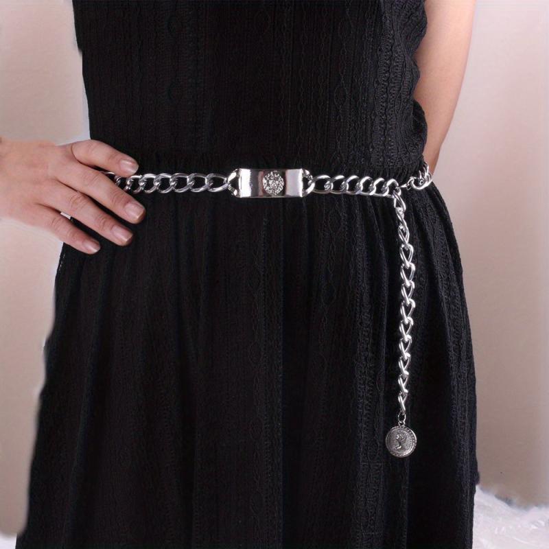 Vintage Lion Head Waist Chain Golden Metal Chain Belt Punk Body Jewel