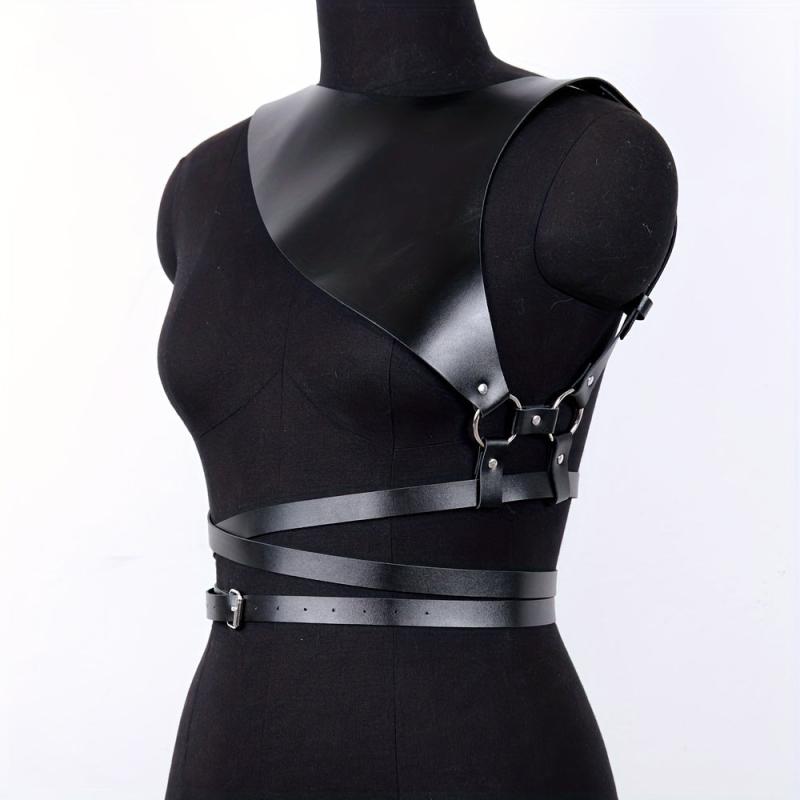 Punk PU Leather Waist Belt Gothic Harness