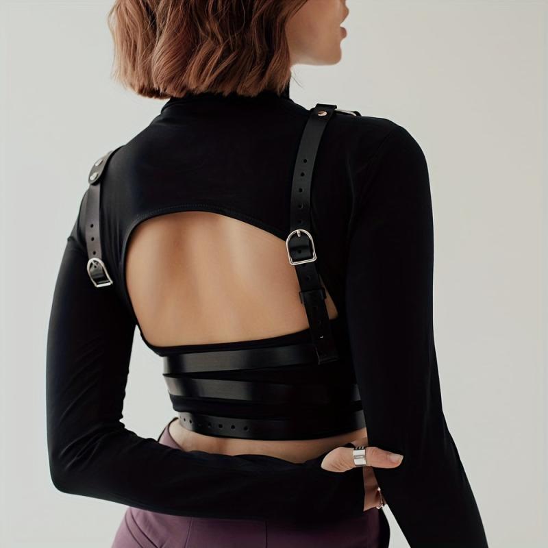 Punk PU Leather Waist Belt Gothic Harness
