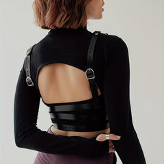 Punk PU Leather Waist Belt Gothic Harness
