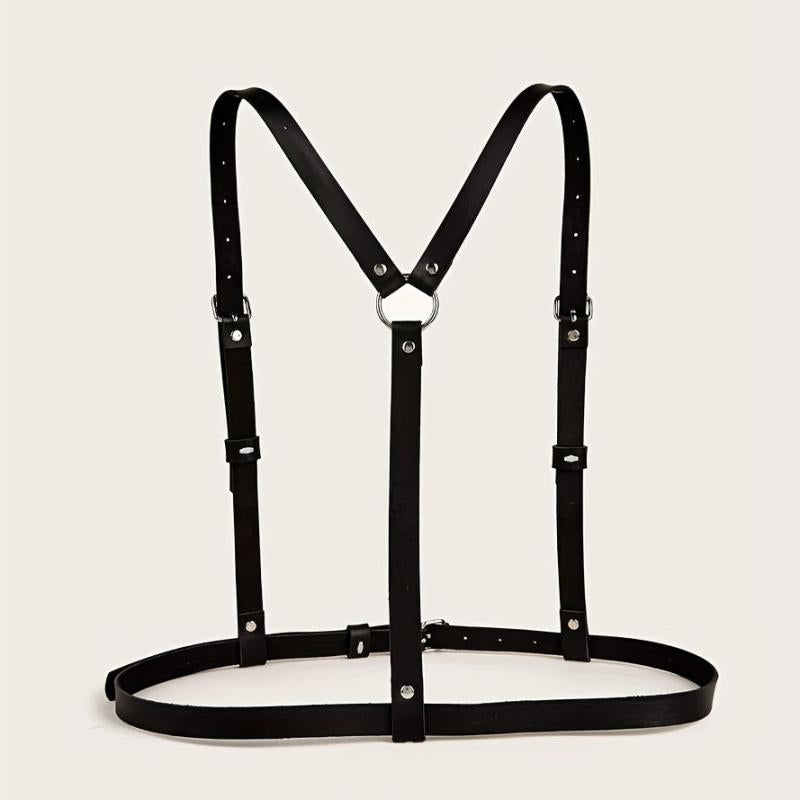 PU Leather Harness Belt Adjustable Punk Waistband Sexy Rivet