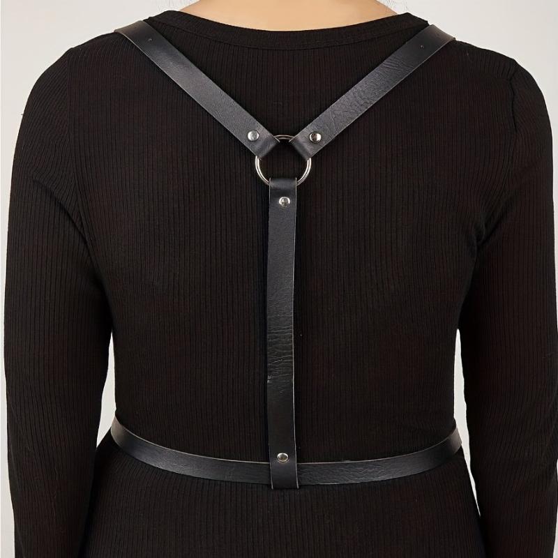 PU Leather Harness Belt Adjustable Punk Waistband Sexy Rivet