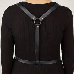 PU Leather Harness Belt Adjustable Punk Waistband Sexy Rivet