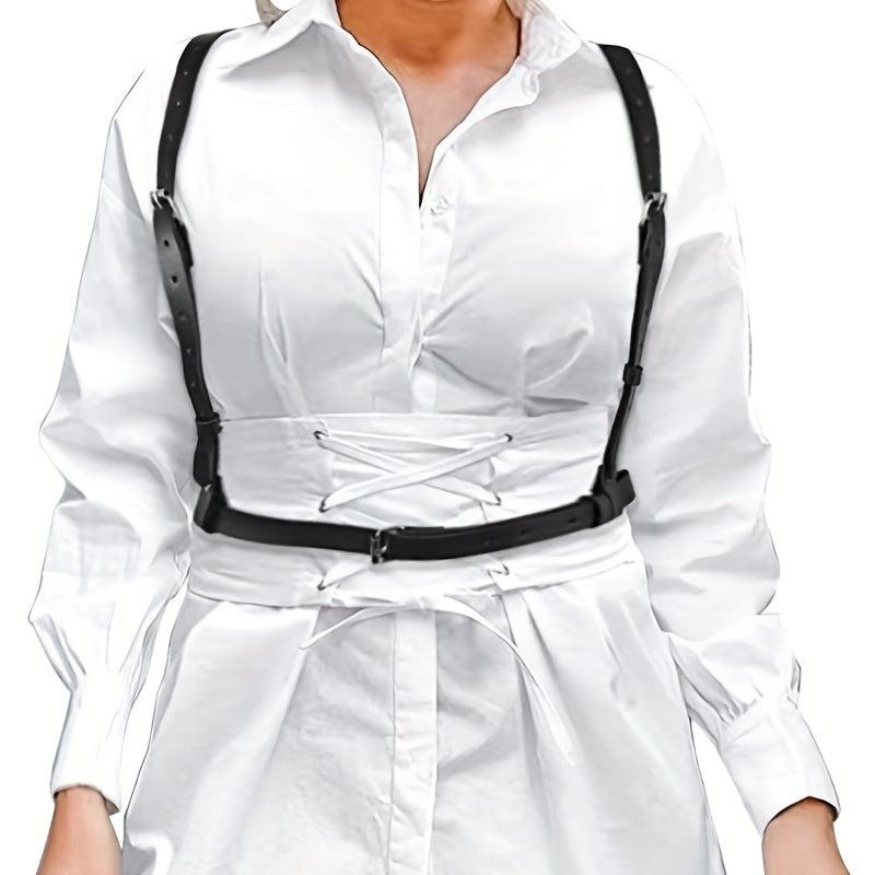 PU Leather Harness Belt Adjustable Punk Waistband Sexy Rivet