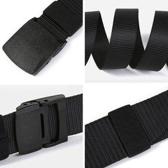 Canvas Belt Hypoallergenic Metal Nylon Cloth Belt Automatic Buckle Casual Jeans