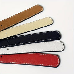 Matte Belt Rhinestone Round Carved Buckle Belt for Women