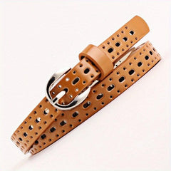 Candy Waist Belts Vintage Hollow PU Leather Belt Pants Jeans Belt For Women