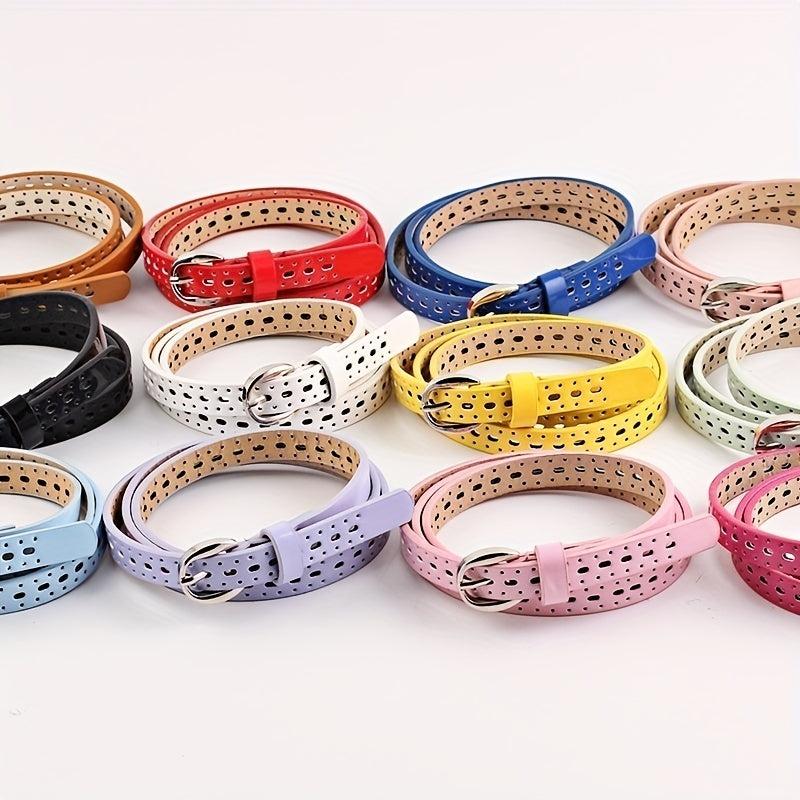 Candy Waist Belts Vintage Hollow PU Leather Belt Pants Jeans Belt For Women