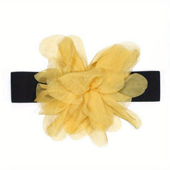 Boho Flower Decor Elastic Waistband Dress Belt