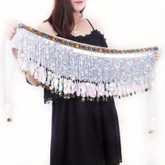 Boho Belly Dance Hip Scarf Long Tassel Gem Belt Indian Dance Girdle