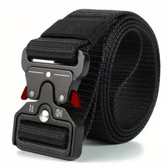 Canvas Polyester Snap Leather Belt with Magnetic Suction for Men