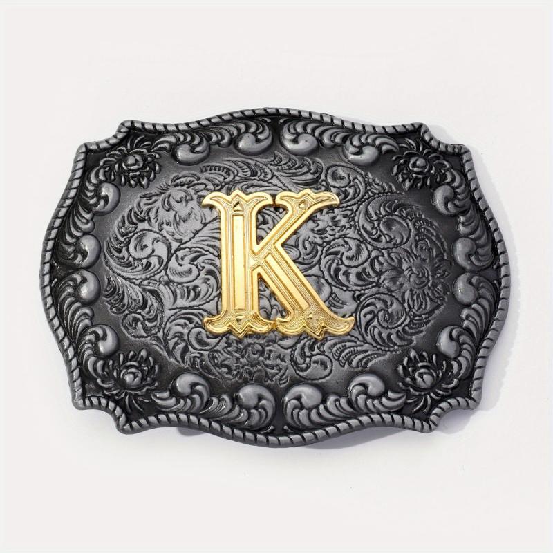 Vintage Gothic Floral Engraved Western Belt Buckle