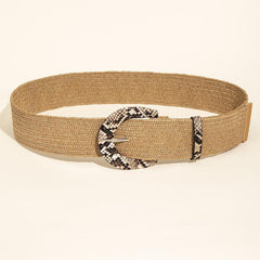 Snakeskin Buckle Waist Belt Stretchy Belt Casual Girdle Accessory