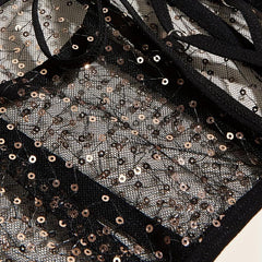 Y2K Transparent Sequin Corset Belt Lace Up Waistband