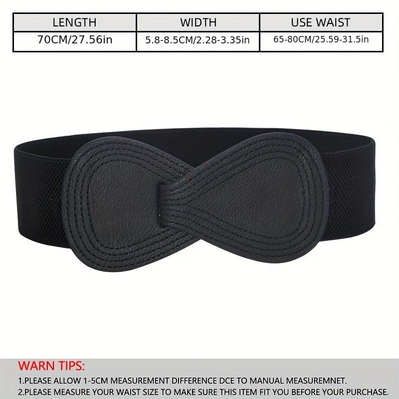 Elastic Wide Belt 8-shaped Faux Leather Belt Dress Skirt Decoration